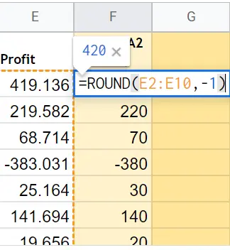 How to Use ROUND Function in Google Sheets