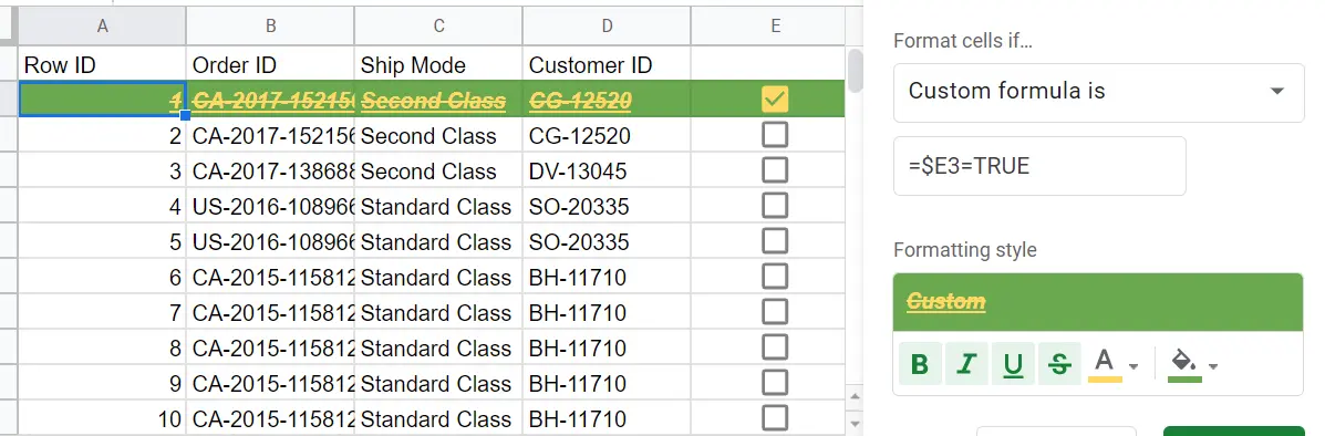 How to add a checkbox in Google Sheets