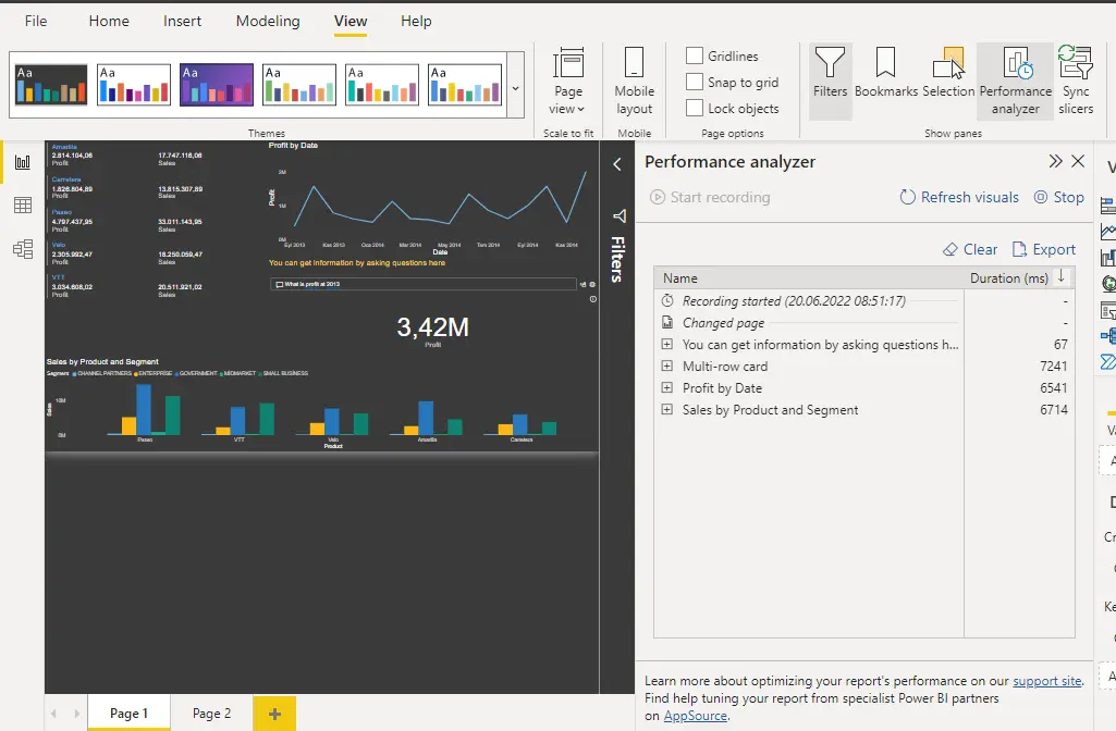 Start Recording - Performance Analyzer 