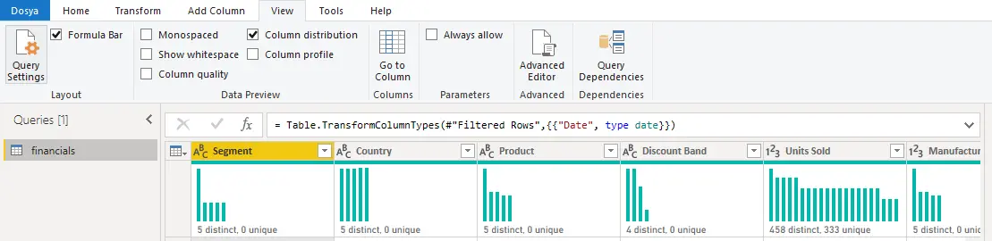 Column Distribution