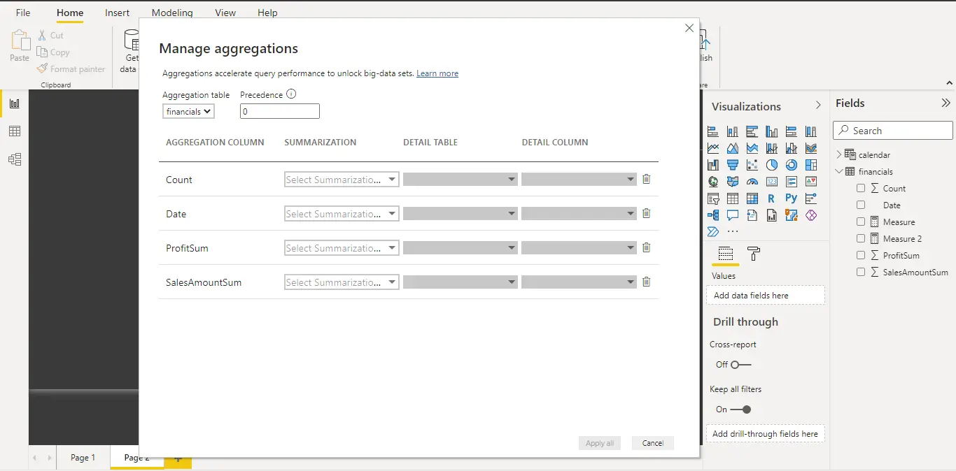 Manage Aggregations