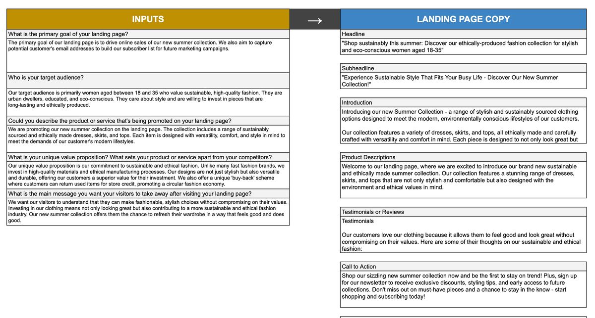 How to Use the AI-Powered Landing Page Content Generator Google Sheet