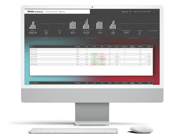 TikTok Ads Analyser Desktop Dashboard for Lead Generation